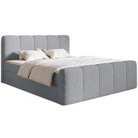 BOXBETT Cloudy II mit Bettkästen und Topper Bouclé Grau, 200x200 cm - Schwarz/Grau, Kunststoff/Textil (200/200cm) - Selsey