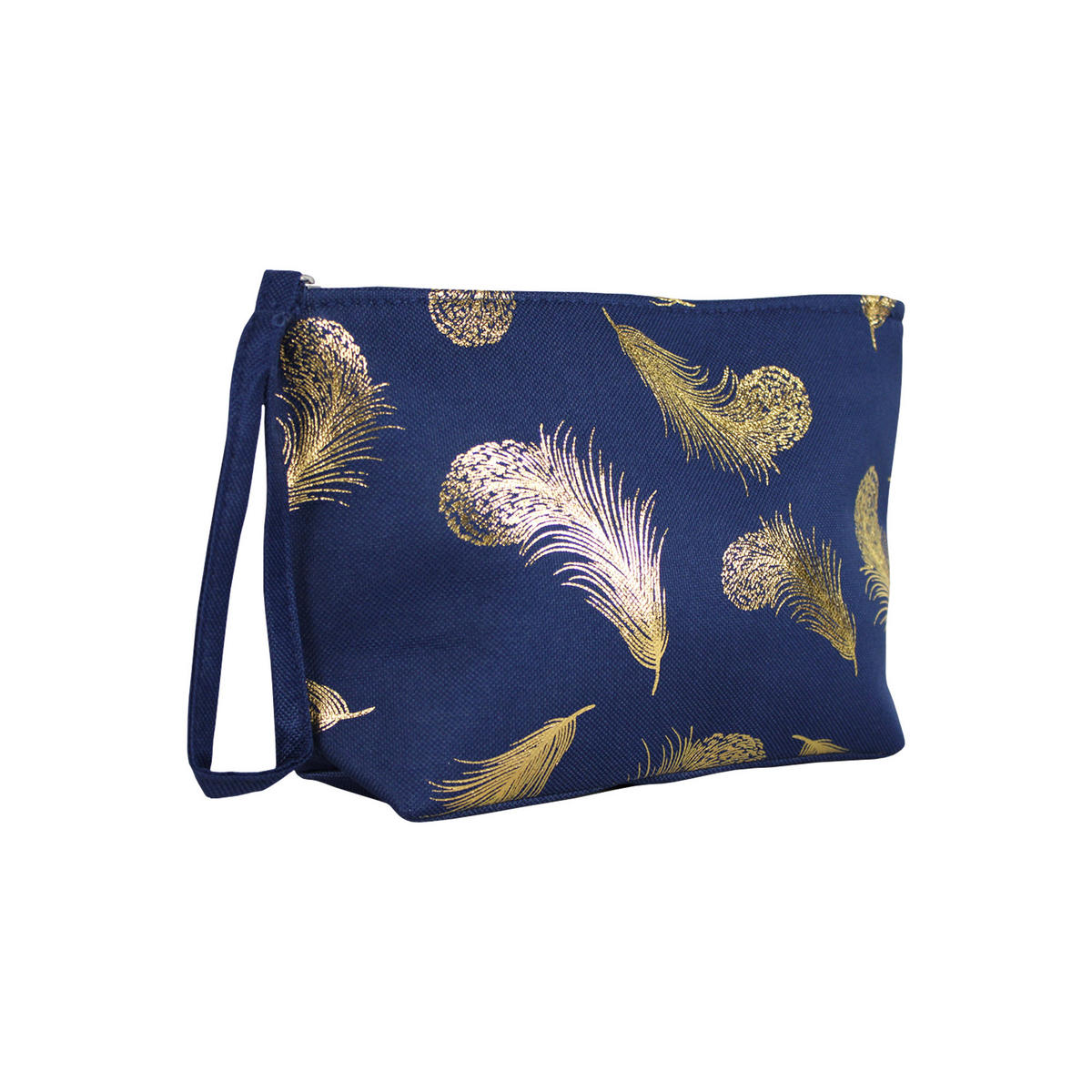 KULTURTASCHE Feder Motiv Blau - Blau, Textil (25/15/15cm) - TiborTex