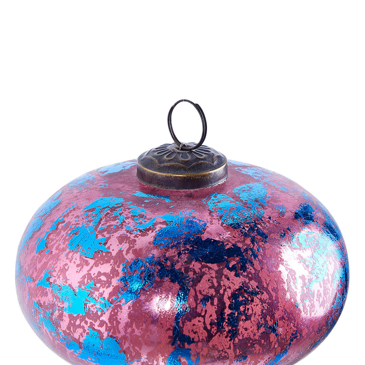 WEIHNACHTSBAUMKUGELN 9/11/16 cm Rosa Astrale - Blau/Rosa, Glas (15/9/15cm) - Beliani