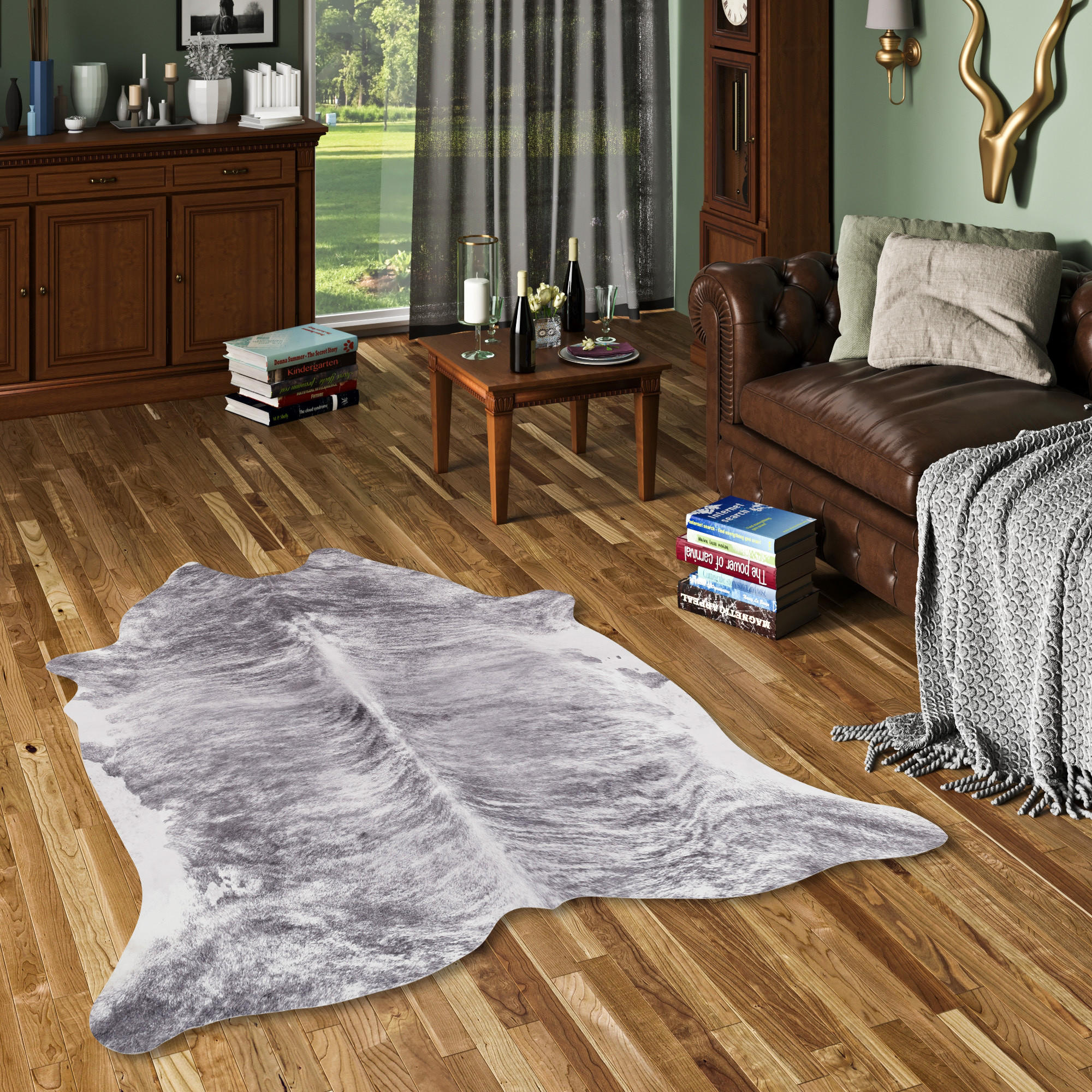 TEPPICH KUNSTFASER TIERFELL OPTIK - Anthrazit, Textil (125/160cm) - Pergamon