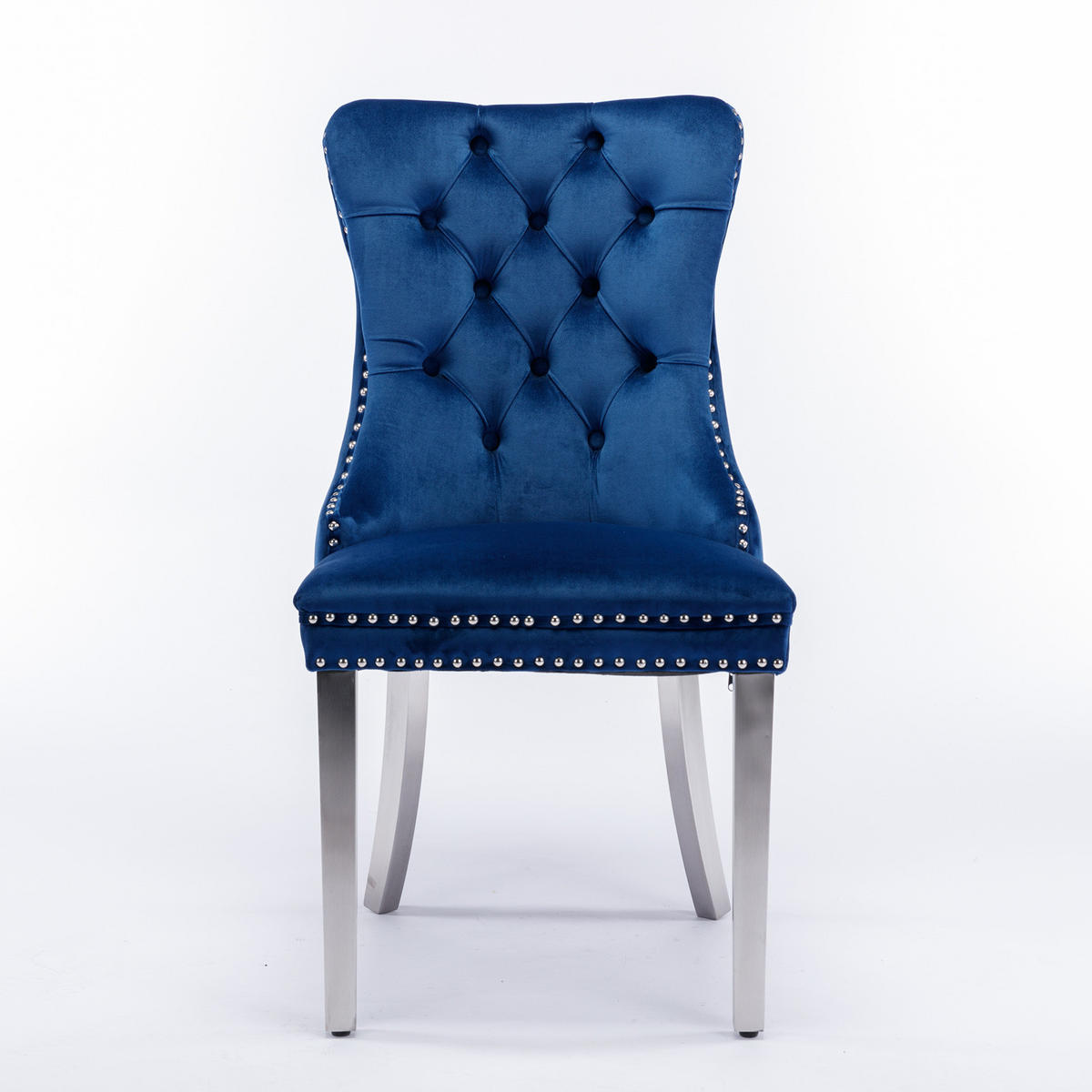 STUHL-SET DE-36289 2 Stück mit verchromten Beinen Blau - Blau, Holz (50/95/65cm) - ComfortXL