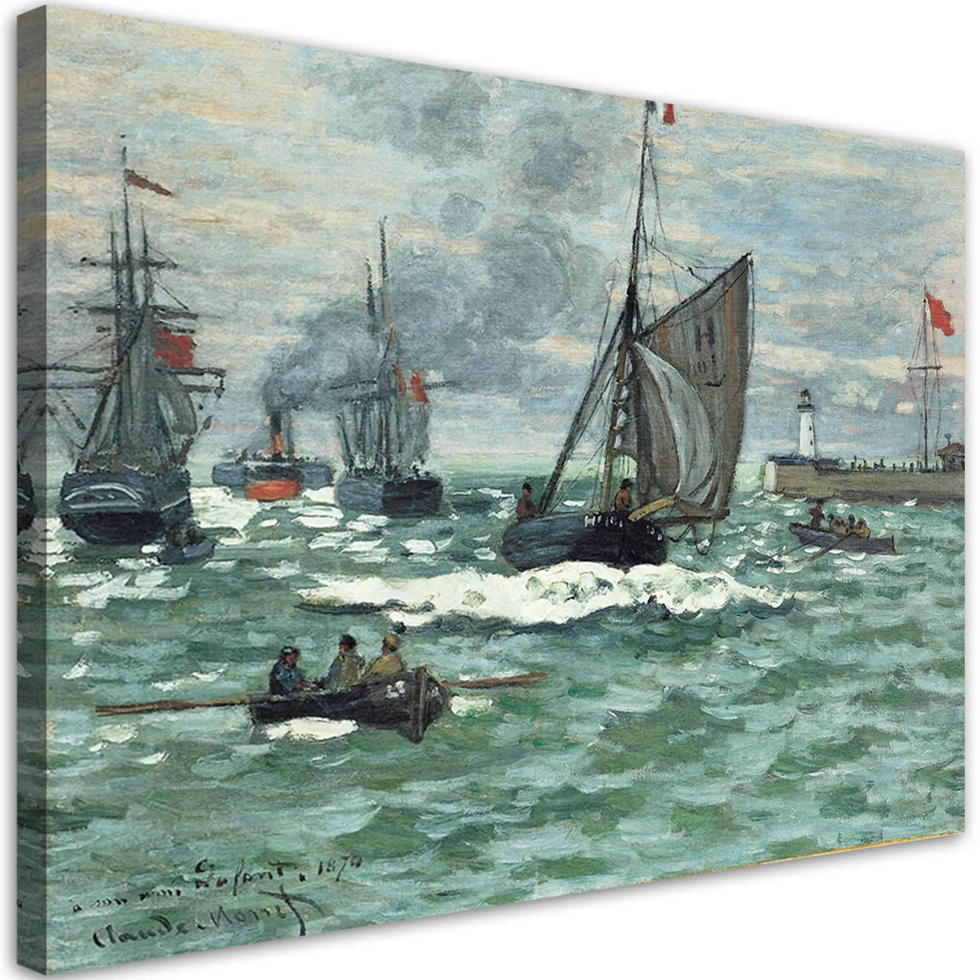 WANDBILD hafeneinfahrt von le havre claude monet - Multicolor, Textil (60/40cm) - Feeby