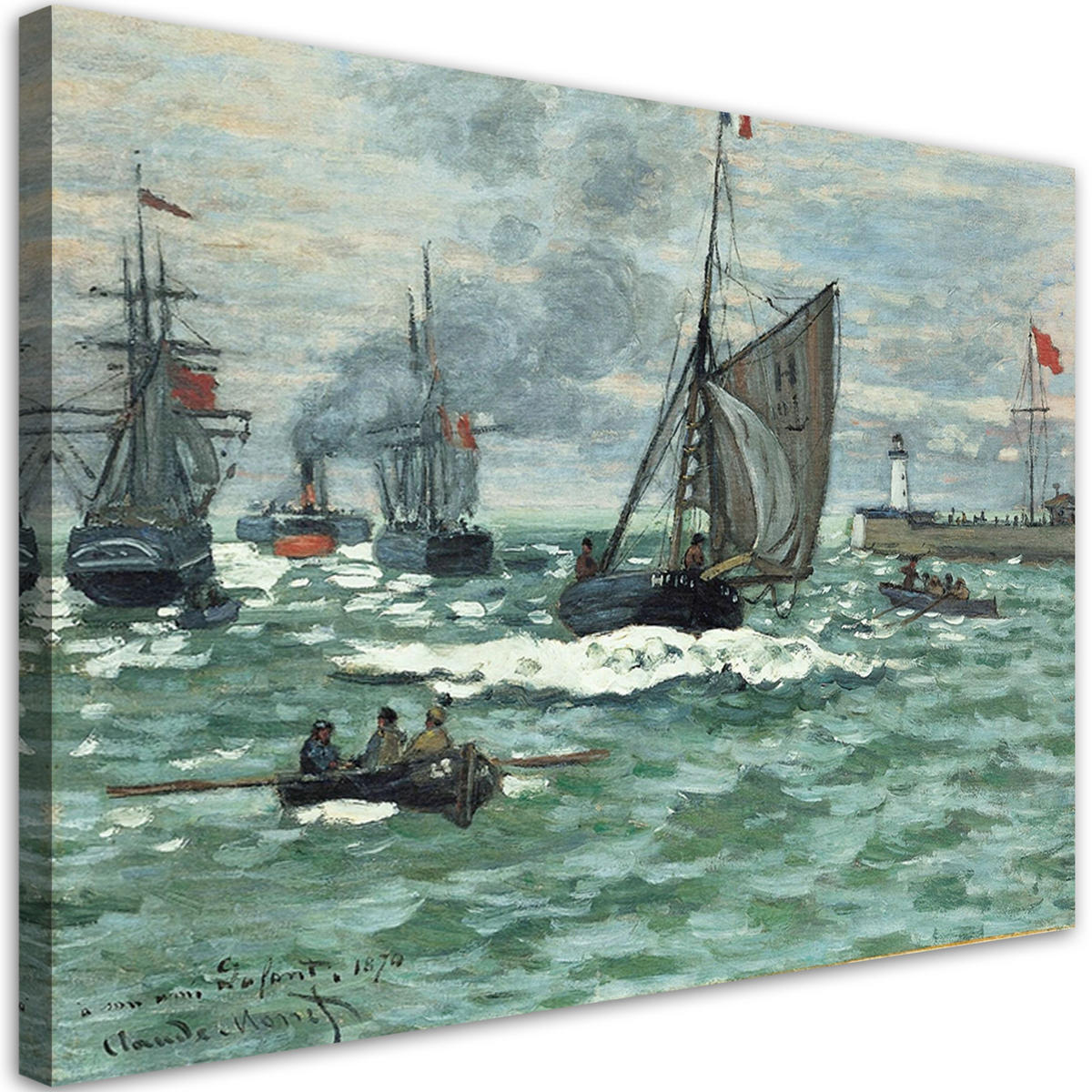 WANDBILD hafeneinfahrt von le havre claude monet - Multicolor, Textil (60/40cm) - Feeby