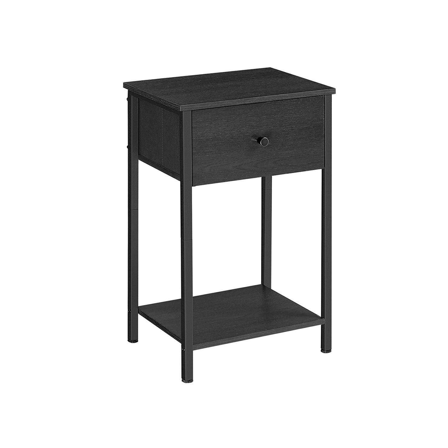 NACHTTISCH ST. JOHN'S - Schwarz, Holzwerkstoff (38/61/28cm) - Hansiro
