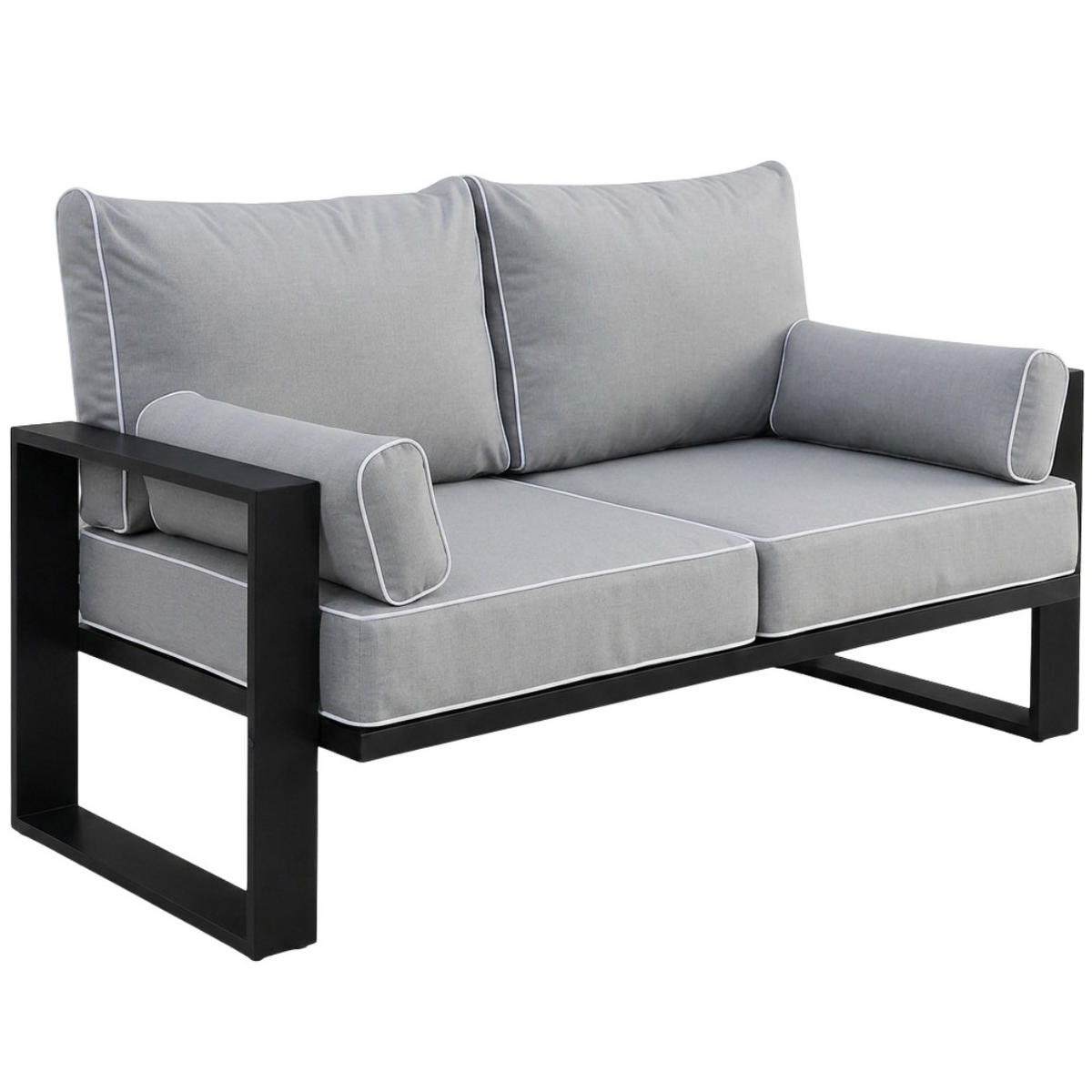 LOUNGESOFA 2-Sitzer Verdino mit Metallrahmen 150 cm Hellgrau - Grau, Metall (150/90/87cm) - Beautysofa