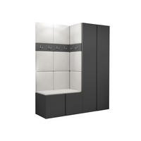 GARDEROBEN-SET Orion III - Graphitfarben/Weiß, Holzwerkstoff/Kunststoff (158/186/46cm) - MIRJAN24