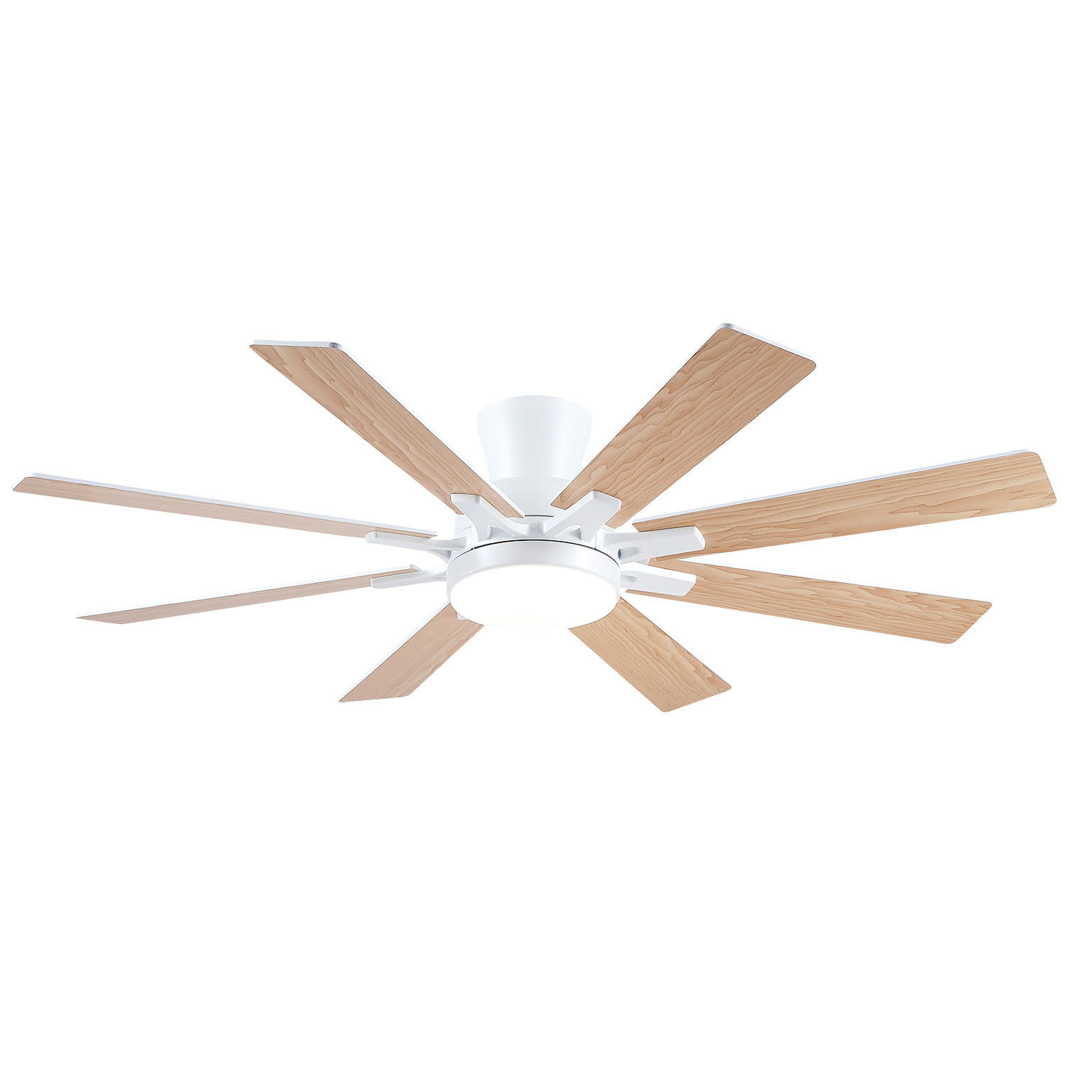 DECKENVENTILATOR Braun 132 cm mit 8 Flügeln, LED und leisem DC-Motor - Braun, Metall (132/132/27cm) - Surtime
