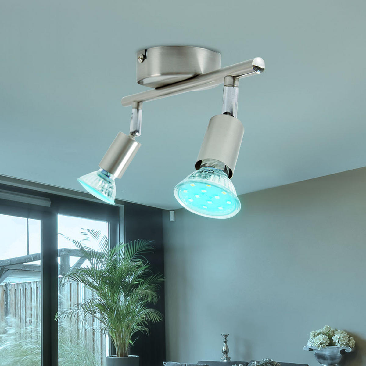 LED DECKENLEUCHTE Matrix Silber matt - Silberfarben, Metall (25.5/8.5/15cm)