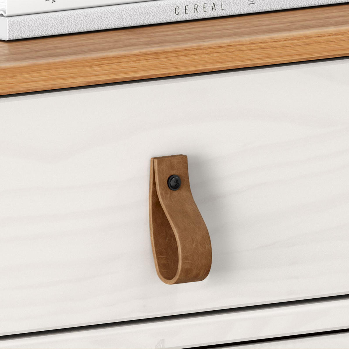 SCHUHKIPPER MIKKA weiß/Eiche - Eichefarben/Weiß, Holz (86/105/30cm) - IDIMEX