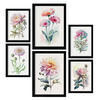 POSTER Set Mit 6 Rosen Vollfarbige Natur Und Botanikdrucke Mit Blumenmotiven Auf Reinweißen Hintergründen Innenarchitektur A3 & A4 Schwarzer Rahmen - Schwarz, Papier (29/3cm) - Nacnic