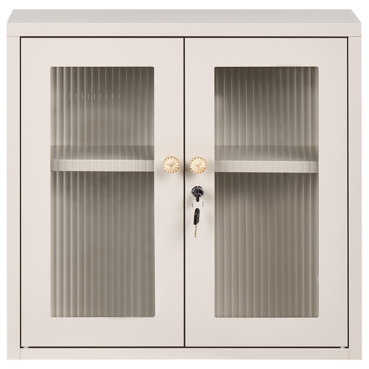 WANDSCHRANK 60 cm Metall Beige Harlyn - Beige, Metall (60/57/18cm) - Beliani