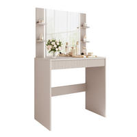 SCHMINKTISCH ELENA mit Spiegel & LED-Beleuchtung, Kaschmir - Kaschmir, Holzwerkstoff (80/136/40cm) - Idohome