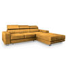 ECKSOFA NOTO R-S Gelb Velours-Stoff mit Schlaffunktion - Gelb, Holz (267/190cm) - MASSENO