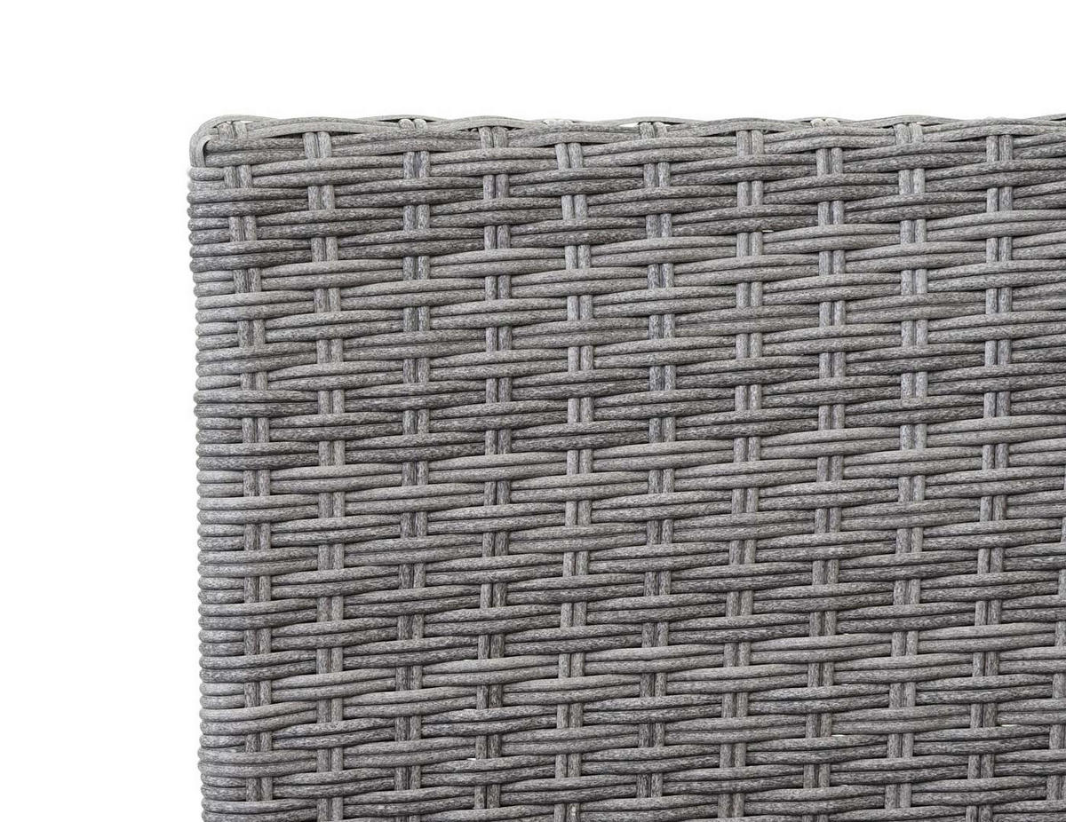 GARTENBANK mit Tisch Grau Kissen Creme - Grau, Metall (132/84/55cm) - PROREGAL