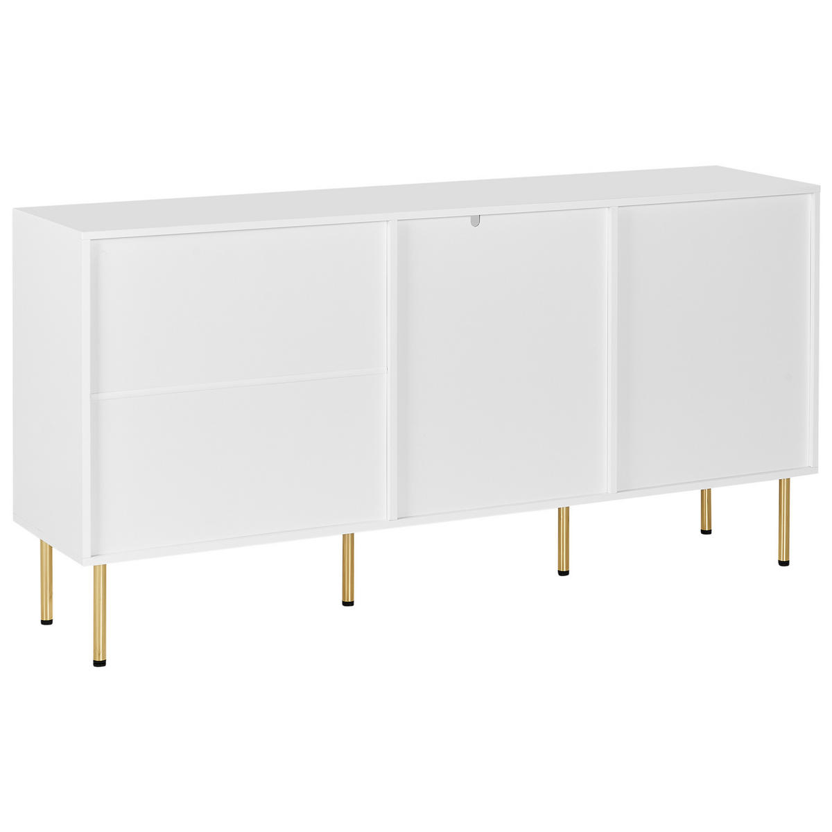 SIDEBOARD se skleněnými dveřmi 160 cm Bílý Milora - bílá, kompozitní dřevo (160/80/40cm) - Beliani