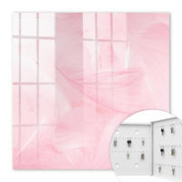 SCHLÜSSELBOX Weiß 30x30 cm – Türöffnung nach rechts - Rosa Federn - Pink, Metall (30/30/5cm) - TULUP