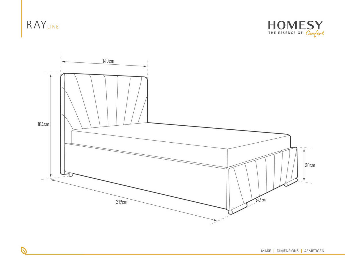 POLSTERBETT Ray 120 x 200 cm mit Bettkasten und Lattenrost, Federkernmatratze- schwarz - Schwarz, Holz (120/200cm) - Homesy