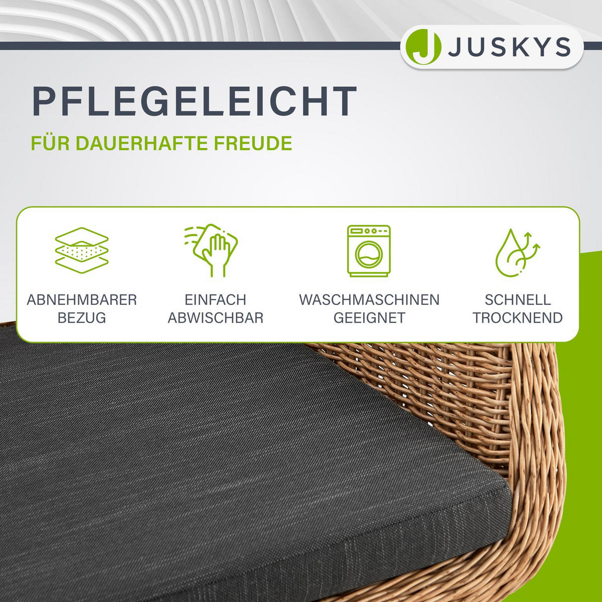 GARTENSTUHL Cody 2er-Set - Braun, Naturmaterialien (57/82/59cm) - Juskys