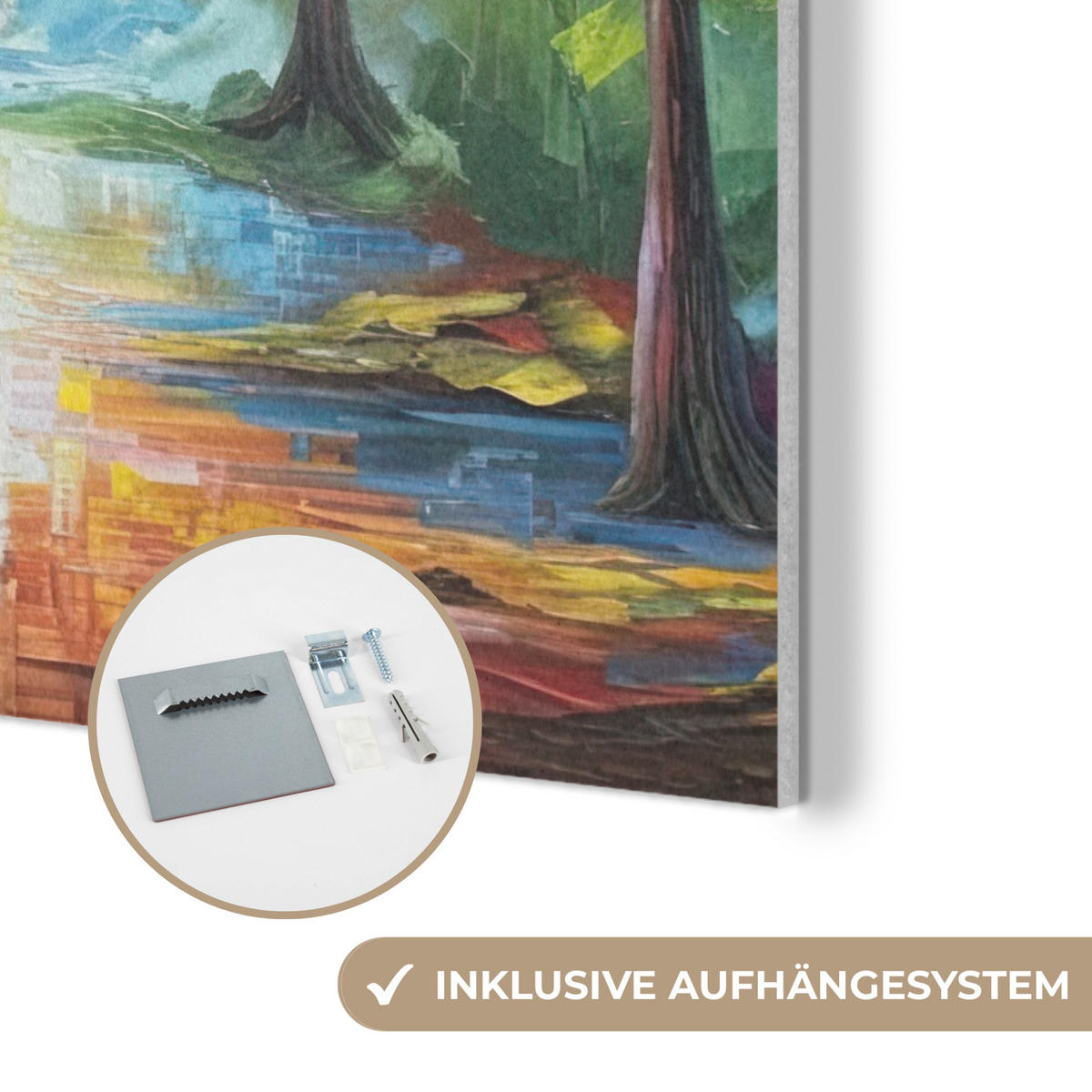 AKUSTIKBILD Landschaft - Wald - Farben - Natur Kunstdruck Schlafzimmer 50x70 cm - Multicolor, Kunststoff (50/70/0.9cm) - MuchoWow