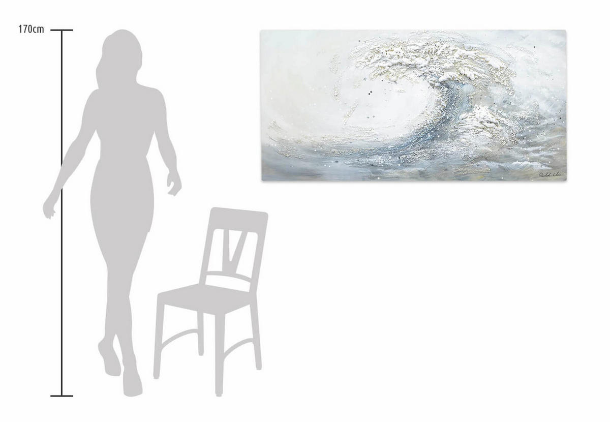ACRYLBILD HANDGEMALT 120/60 cm - Grau, Holz/Textil (2/60cm) - KUNSTLOFT
