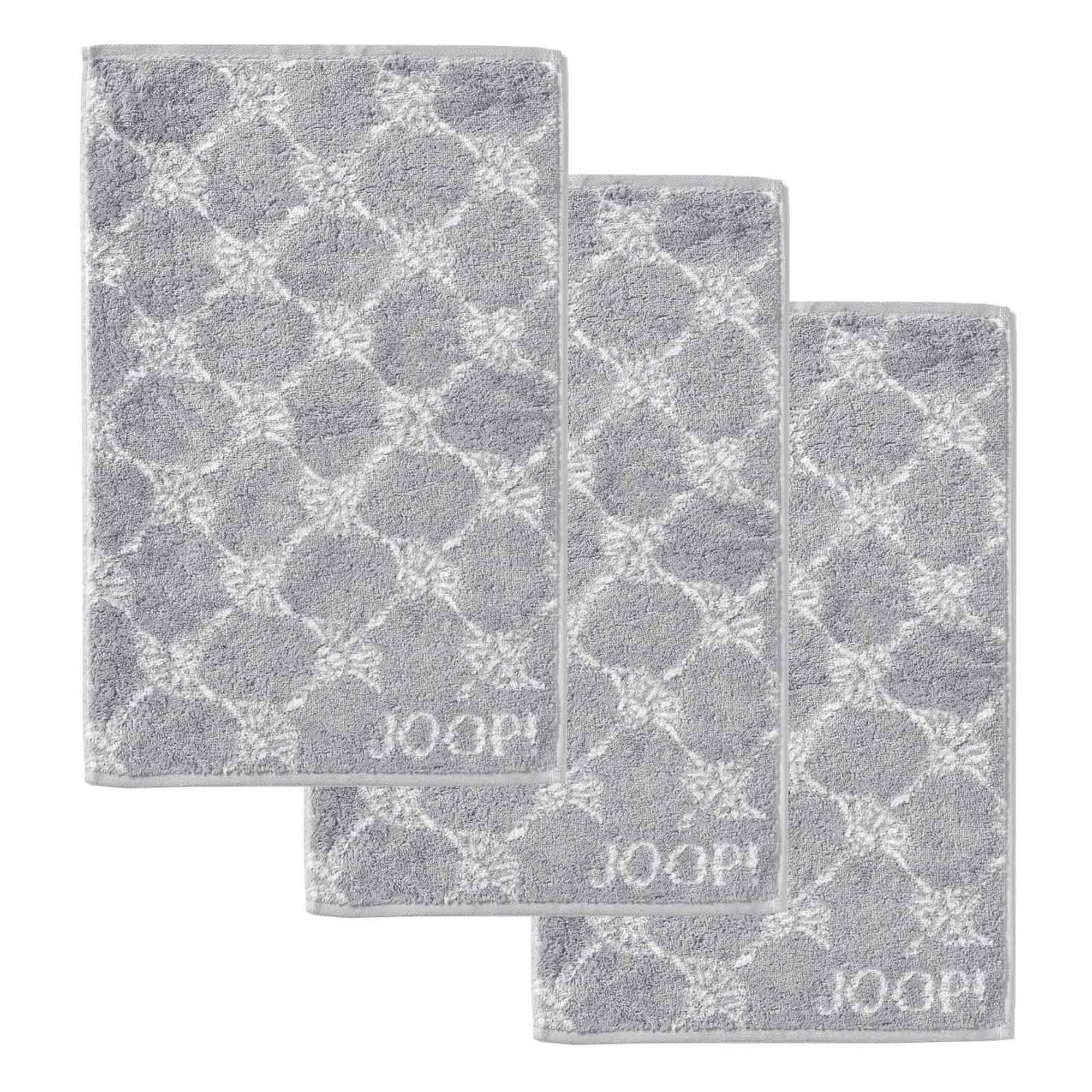 GÄSTETUCH Unisex Classic Frottier Grau 3er Pack Baumwolle - Grau, Textil (50/30cm) - Joop!