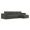 ECKSOFA Rechts Samt Stoff Grau - Dunkelgrau/Schwarz, Kunststoff/Textil (314/167cm) - Makamii