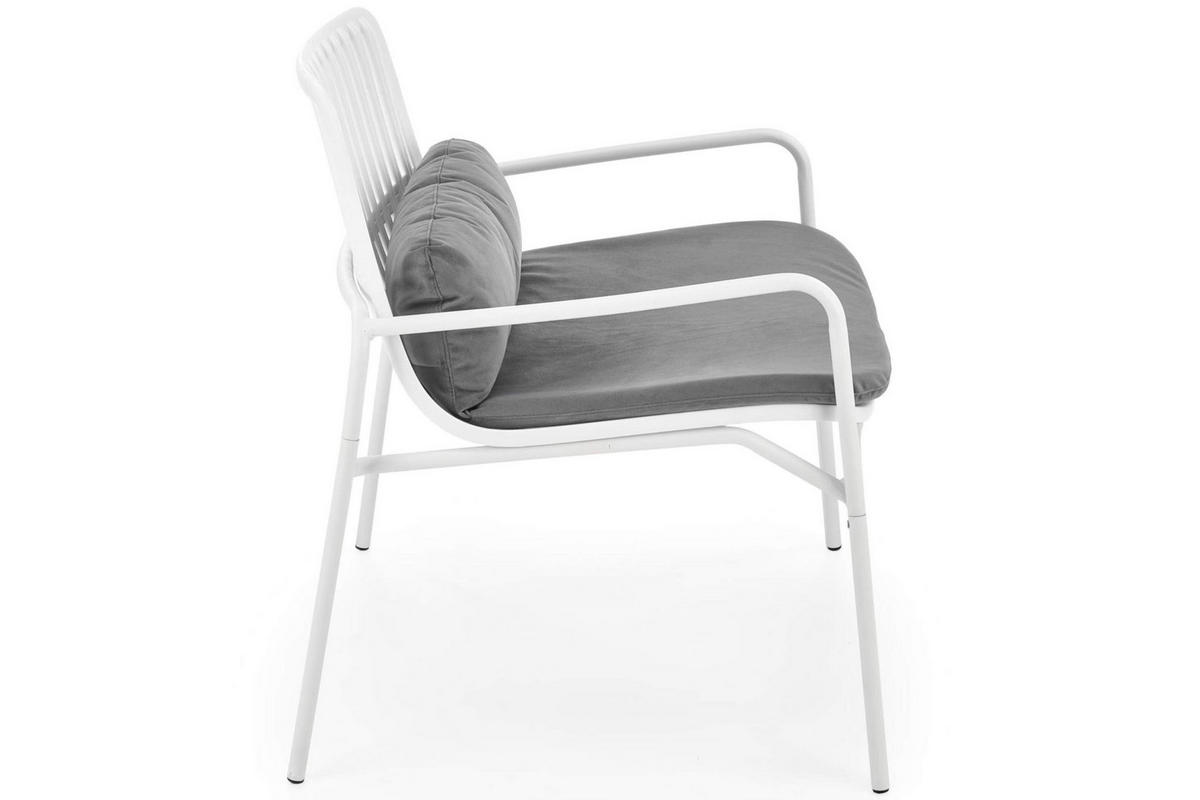 GARTENSESSEL ZALIO modern, weiß/grau - Weiß/Grau, Metall (75/66/71cm) - KONSIMO®