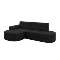 ECKSOFA mit Schlaffunktion und Bettkasten Ottomane Links MARI-L1-S - 283x167x85 cm Schwarz Velours - Schwarz, Holzwerkstoff/Kunststoff (283/167cm) - ALTDECOR