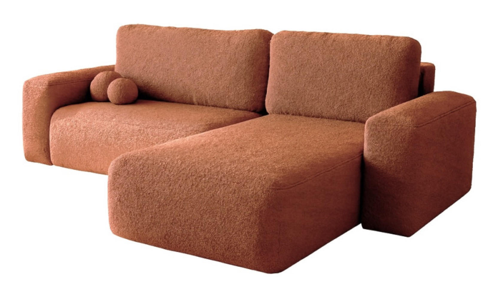 ECKSOFA Ziegelrot ILO Mit Schlaffunktion Und Bettkasten - Orange, Textil (282/177cm) - Sepro Meble
