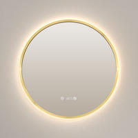 BADSPIEGEL Rund mit Beleuchtung Gold ф60 cm - Goldfarben, Glas (60/3.1/60cm) - EMKE