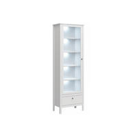 VITRINENSCHRANK FARGE mit Glastür, weiß - Weiß, Holz (65/201/37cm) - KONSIMO®