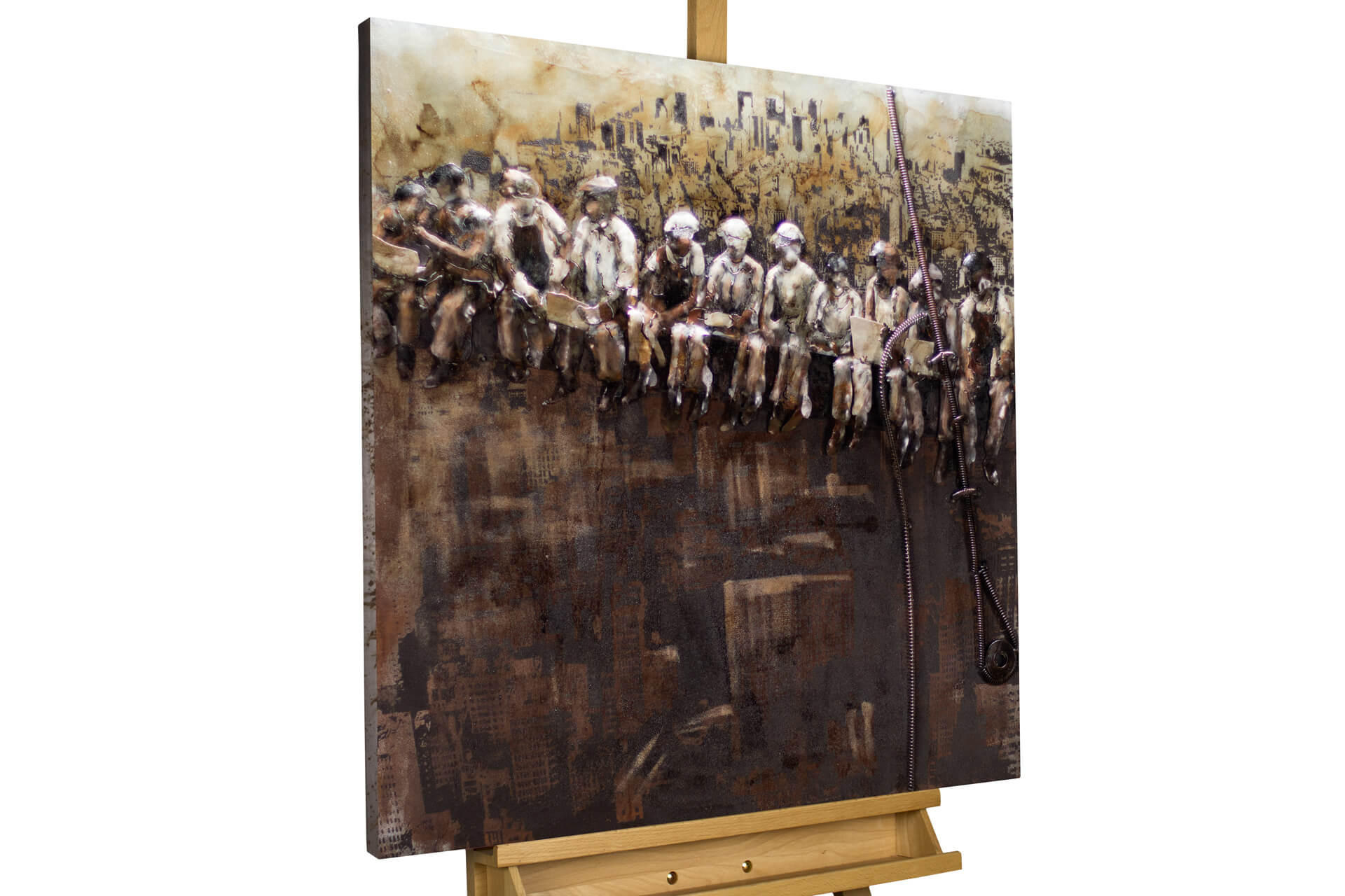 KUNSTLOFT KOVOVÝ OBRAZ OBĚD NA MRAKODRAPU, 80/80 CM