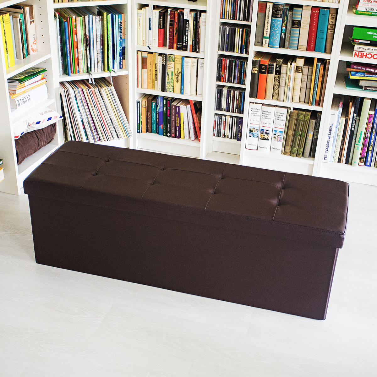 FALTBARE Sitzbank - Braun, Holzwerkstoff/Kunststoff (38/38/114cm) - Relaxdays