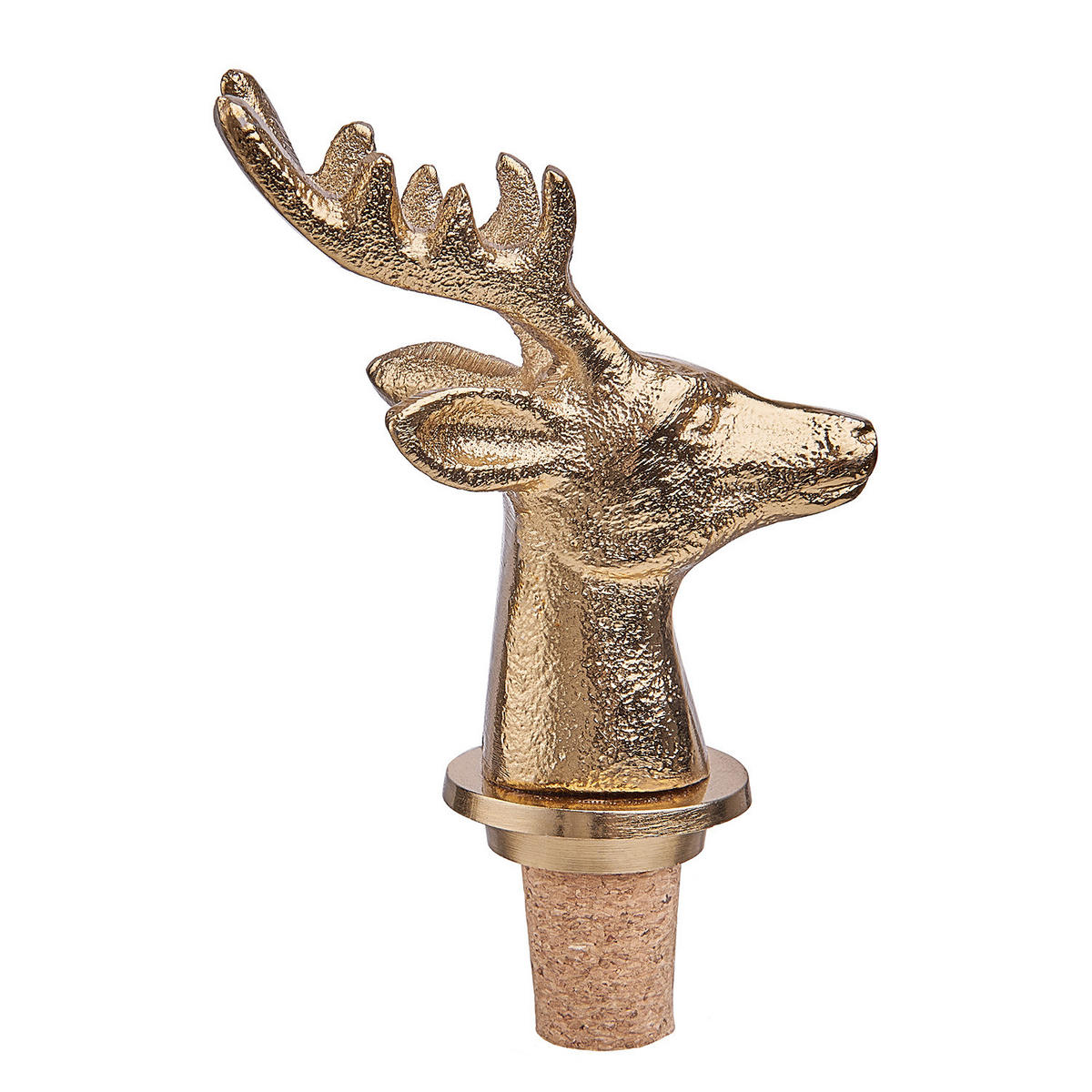 FLASCHENVERSCHLUSS Topper Hirsch - Goldfarben, Metall (4.5/10/4cm) - Butlers