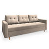 BETTSOFA MILO Beige Plüsch-Stoff mit Schlaffunktion - Beige, Textil (220/93/87cm) - MASSENO