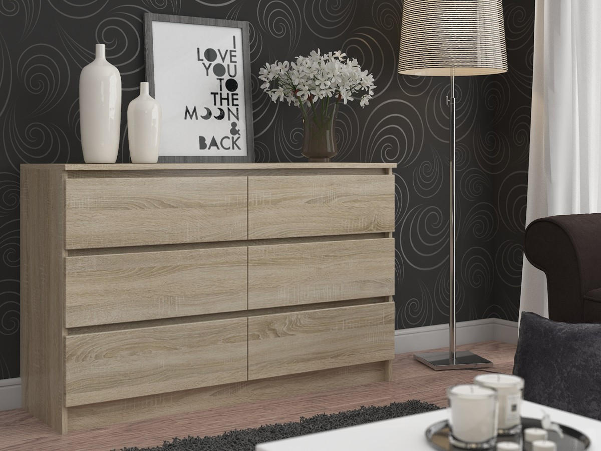 KOMMODE Eiche Sonoma 77/138/40 - Sonoma Eiche, Holzwerkstoff (138/77/40cm) - RAUMHIRSCH FURNITURE