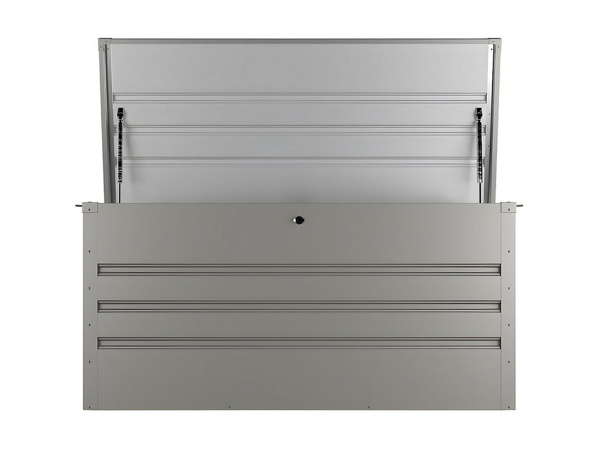 GARTEN-AUFBEWAHRUNGSBOX - Stahl - Volumen 400L - Grau - TOMASO - Grau, Metall (132/62/61cm) - Vente-Unique