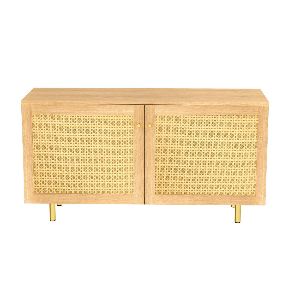 KOMODA ratan přírodní dřevo 120 cm, 2 dvířka - přírodní, kompozitní dřevo (120/63/40cm) - Urban Meuble