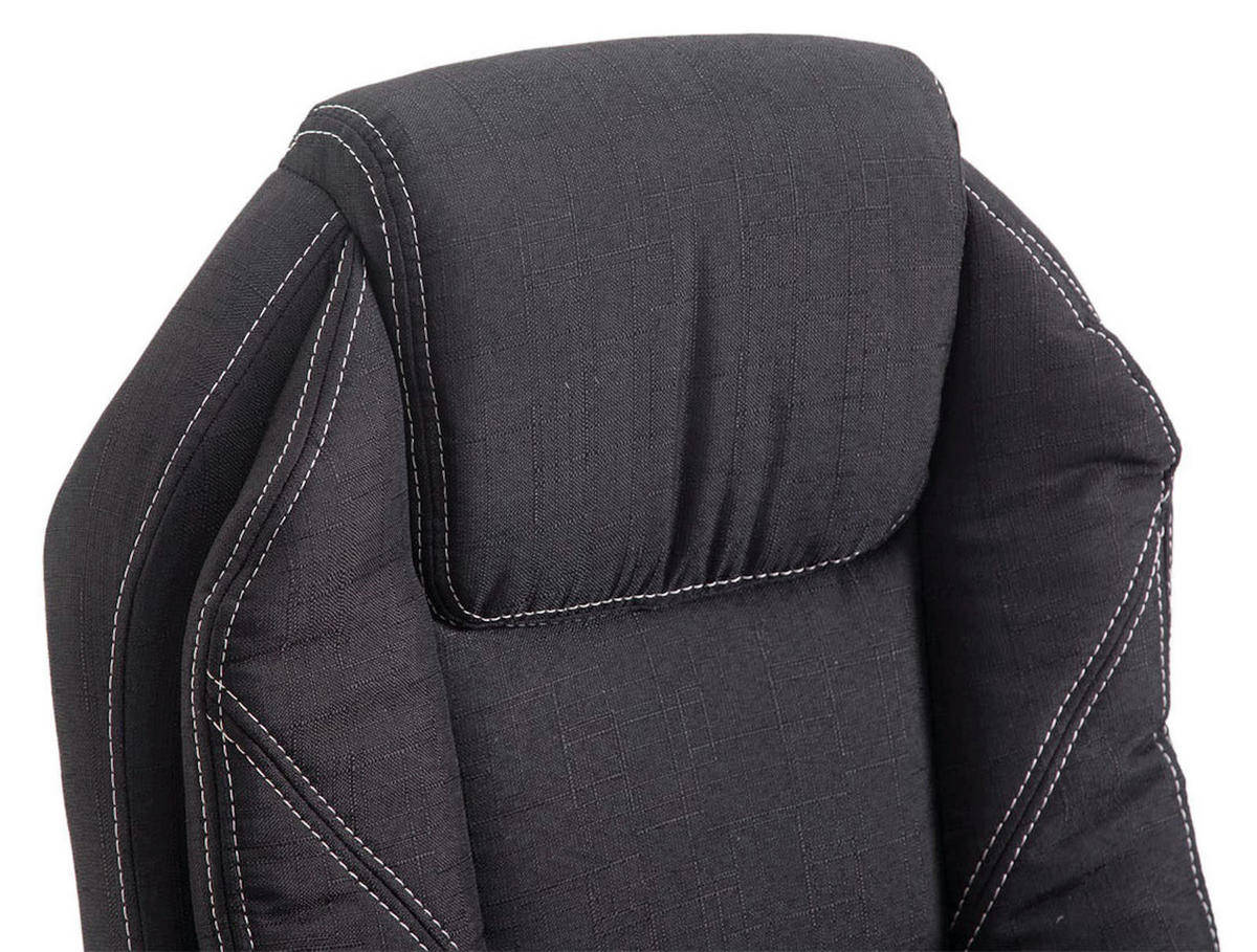BÜROSTUHL MEDHA Stoff 114x67x64 Schwarz Stoff Metall - Schwarz, Textil/Metall (67/114/64cm) - DELUKE