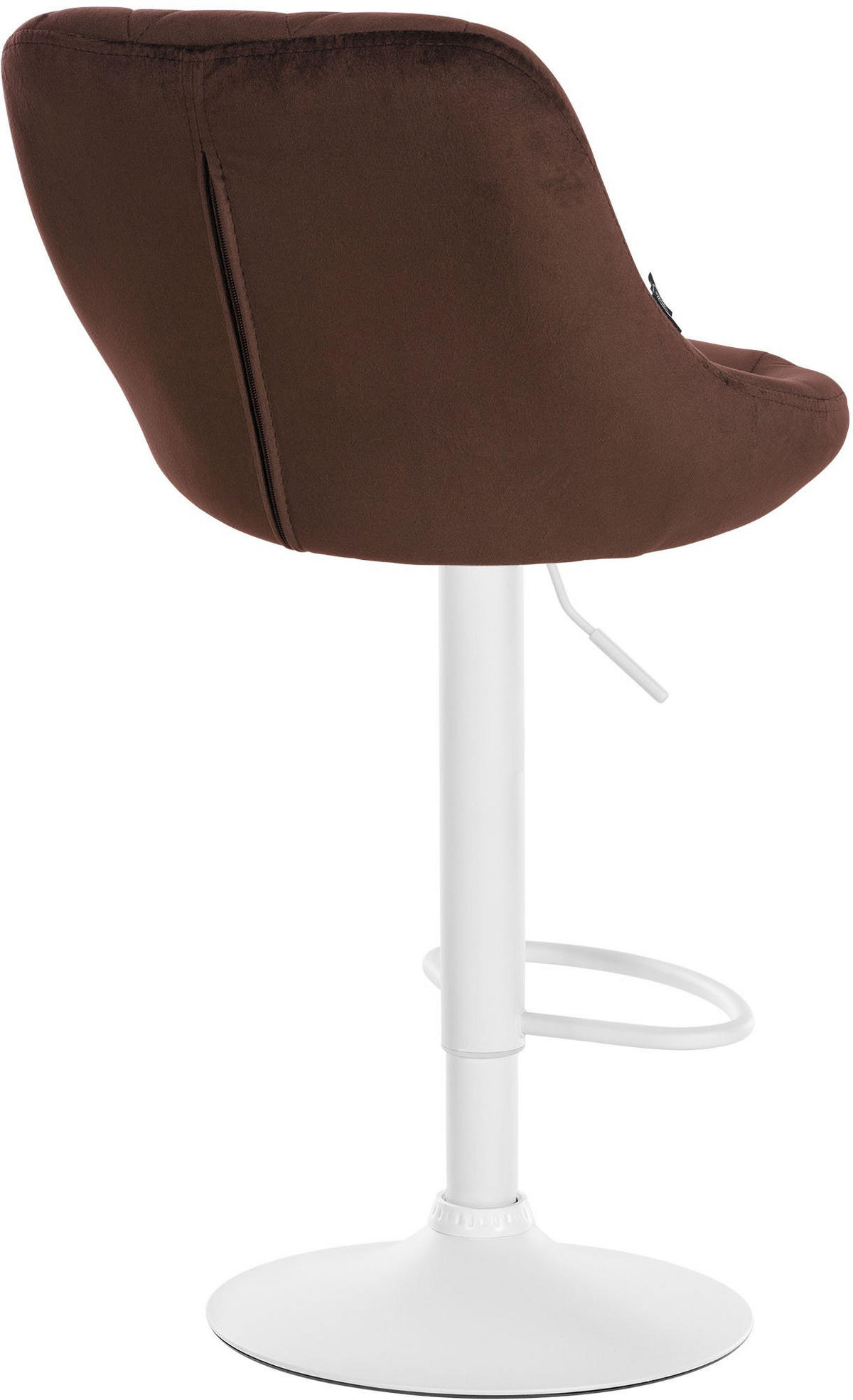BARHOCKER 2er Set Samt braun - Weiß/Braun, Textil/Metall (46/83/49cm) - CLP