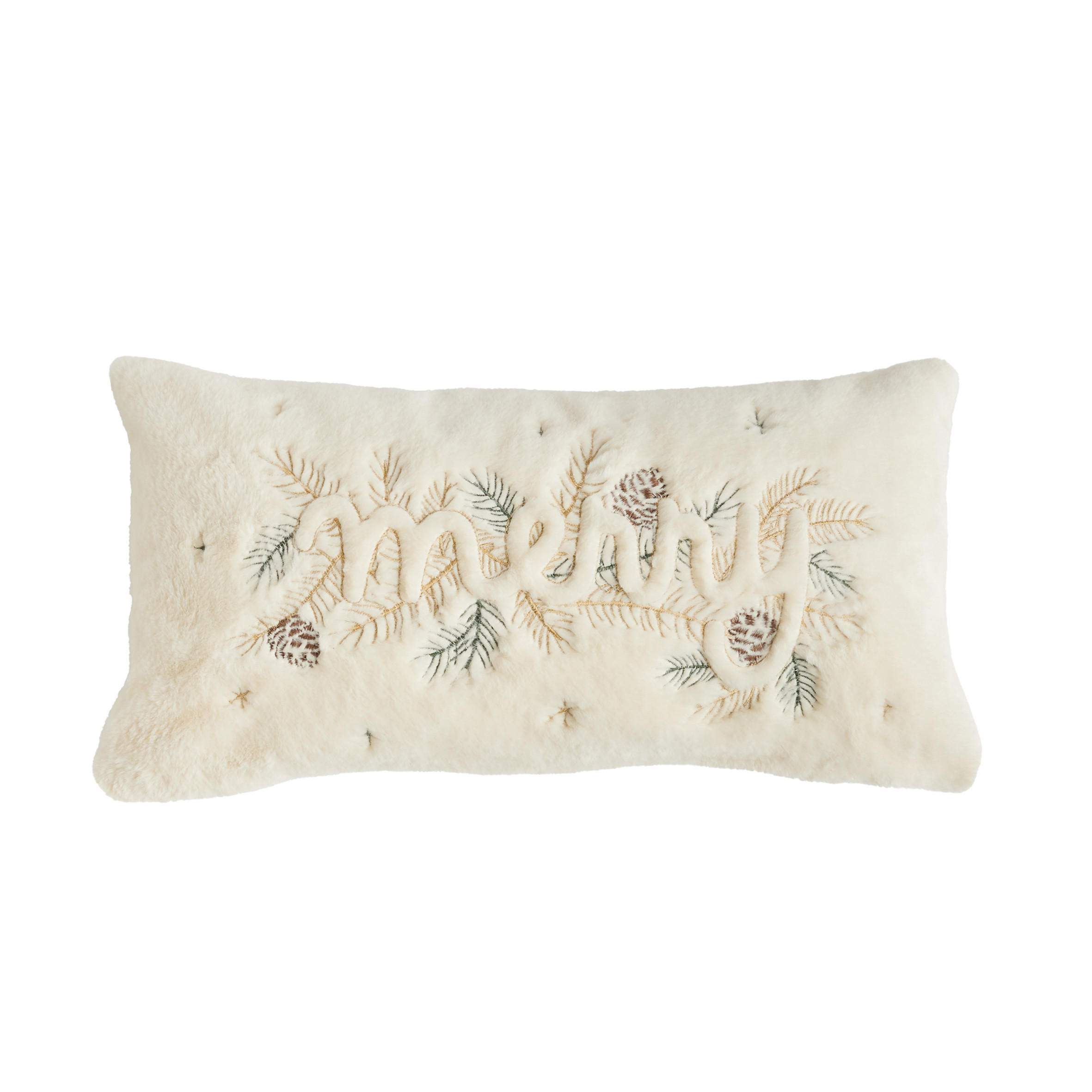 KISSENBEZUG Merry, 58x30cm, Beige, Weihnachten Kissenhülle, Weihnachtsdeko, Christmas, Weihnachtsmotiv Sofakissen Dekokissenbezuge - Beige, Kunststoff (58/30cm) - home&you