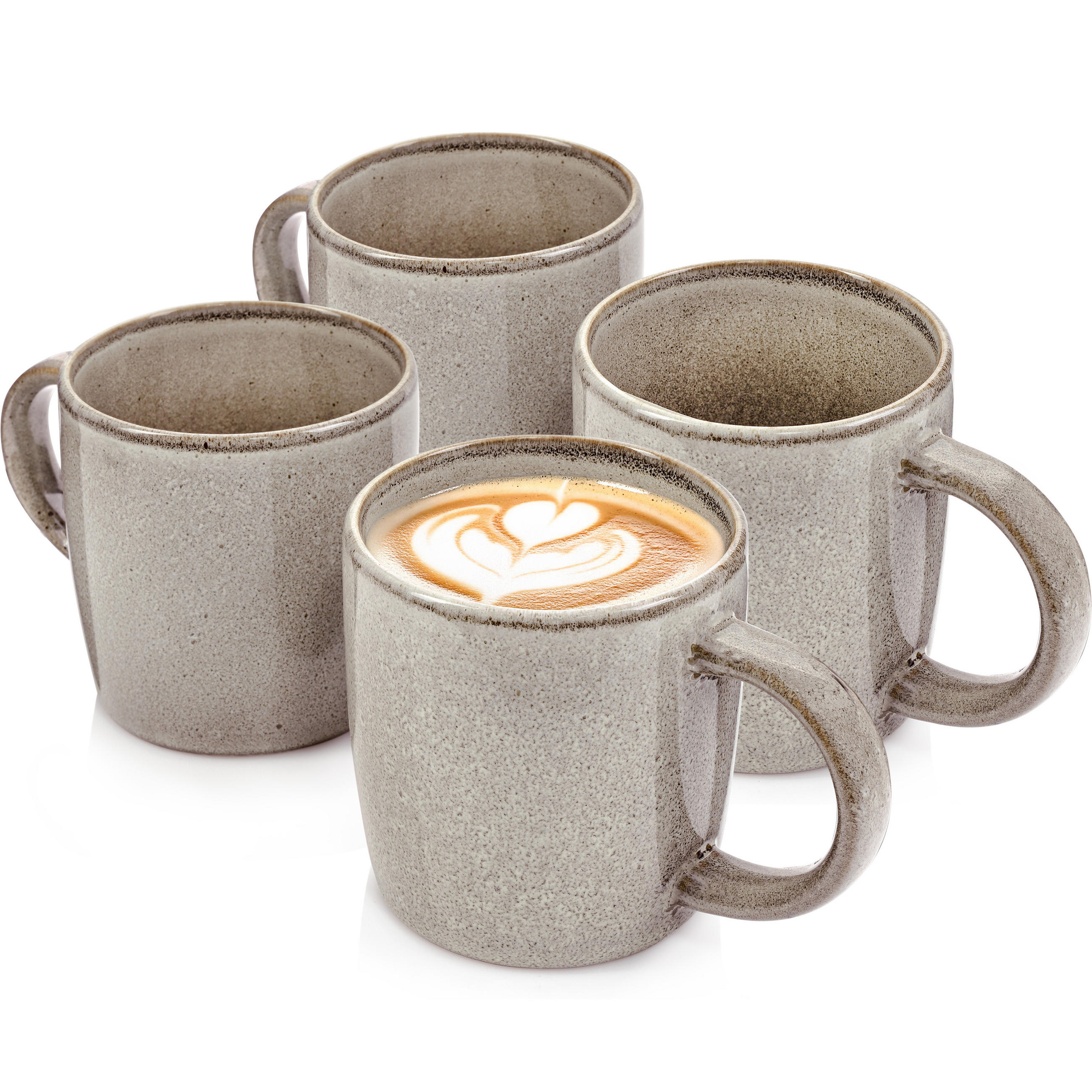 KAFFEEBECHER SET KAIRO CLAY - 4 teilig aus Steingut - Grau, Keramik (0.4L) - Sänger