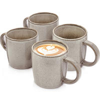 KAFFEEBECHER SET KAIRO CLAY - 4 teilig aus Steingut - Grau, Keramik (0.4L) - Sänger