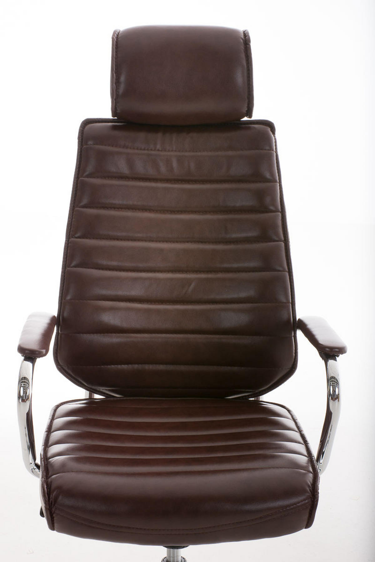 BÜROSTUHL Ergonomisch FUGOR Schreibtischstuhl mit Rollen | Bordeauxrot - Bordeaux, Leder/Metall (67/117/60cm) - DELUKE