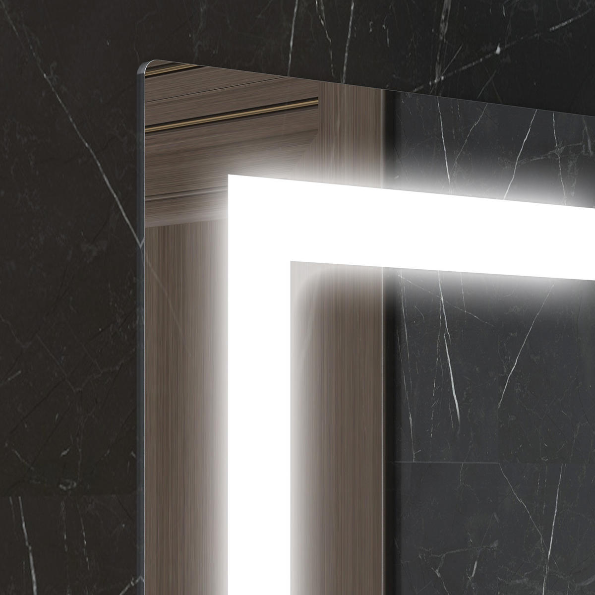 BADEZIMMERSPIEGEL DE-15149 50/12/70 cm mit Glasablage Silber - Silberfarben, Glas (12/70/50cm) - ComfortXL