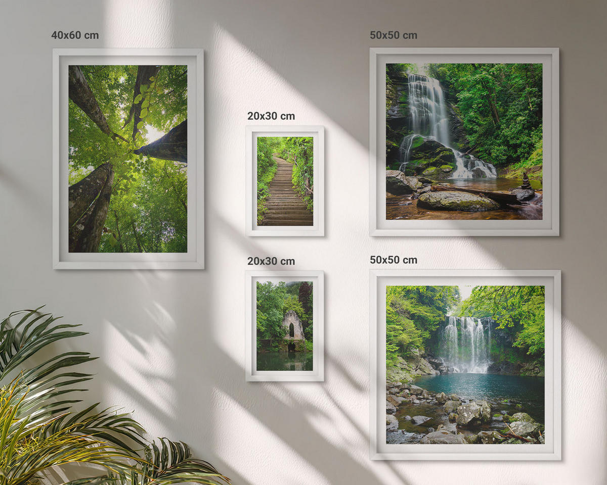 WANDBILDER 5er-Set - 50x50 cm & 20x30 cm & 40x60 cm Weißer Rahmen - Denkmäler Europas in warmen Farben - Weiß, Kunststoff (40/60cm) - ArtPrintCave