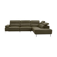 ECKSOFA Fiesta Echtleder Olivgrün - Olivgrün, Leder/Metall (282/220cm)