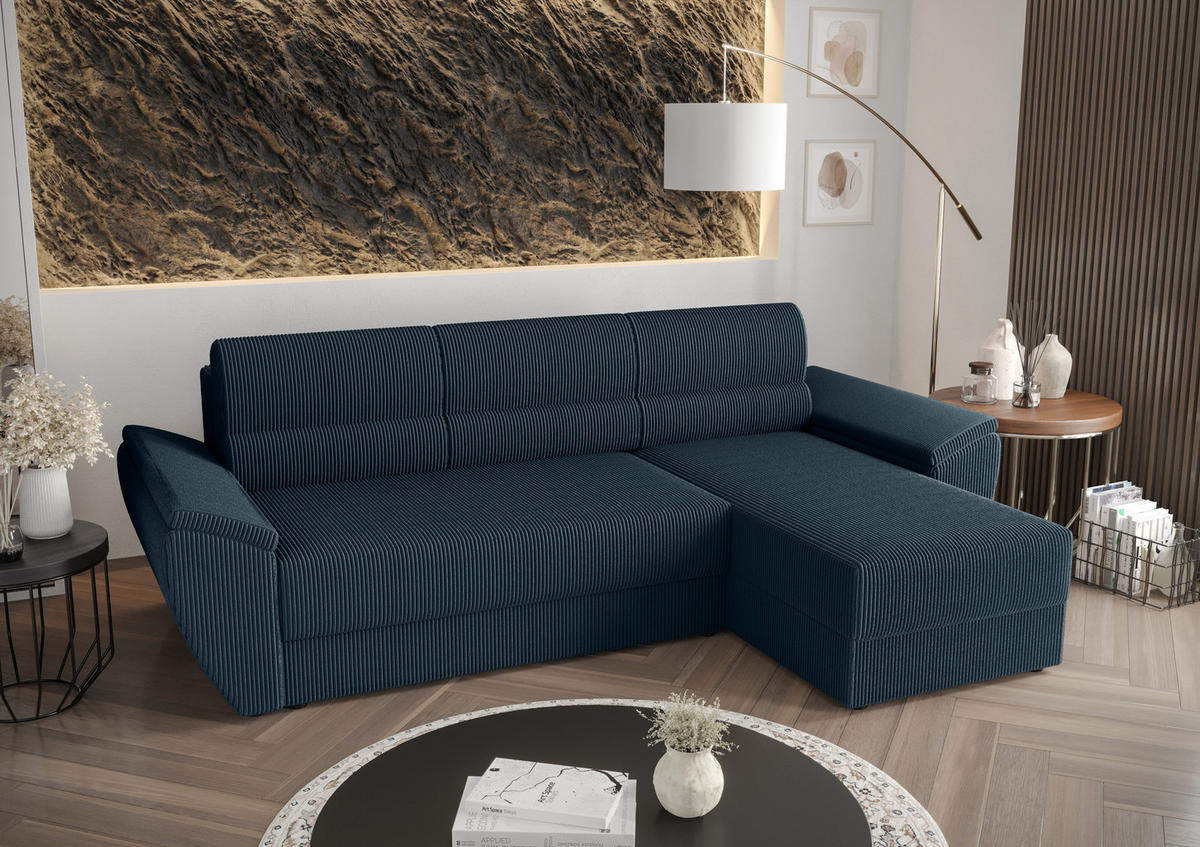 ECKSOFA L REBI L2 Poso 05 Rechts mit Schlaffunktion, Hellbraun, L-Form - Hellbraun, Textil (251/140cm)