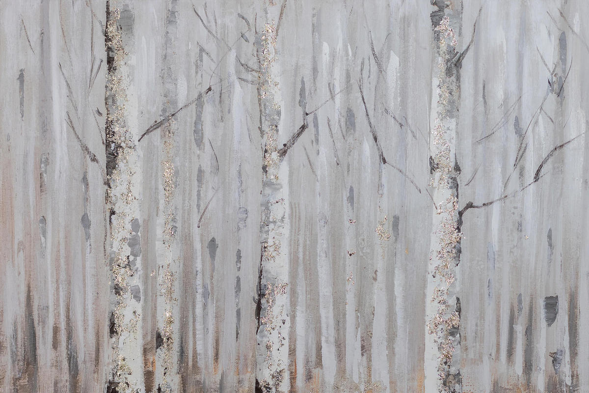 ACRYLBILD HANDGEMALT 90/60 cm - Weiß/Braun, Holz/Textil (90/60cm) - KUNSTLOFT