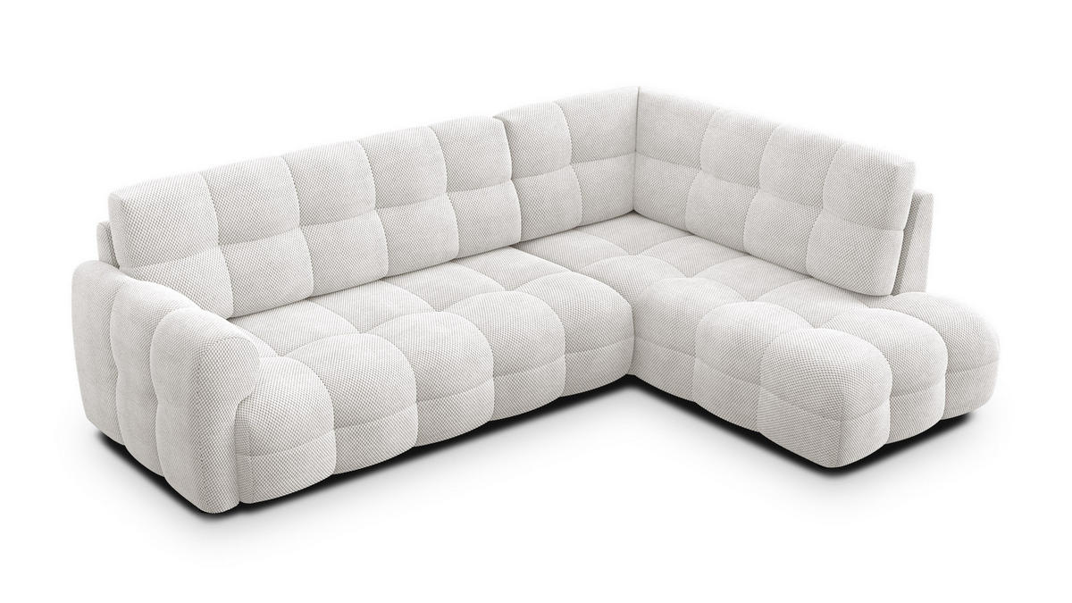 ECKSOFA MELLOW 5-Sitzer, creme - Creme/Schwarz, Holz/Textil (283/191cm) - Courtois Laville